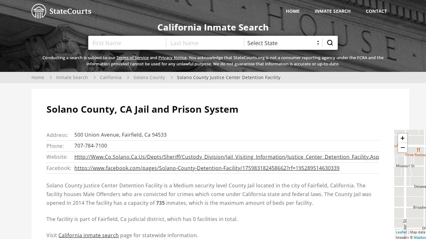 Solano County Justice Center Detention Facility Inmate ...